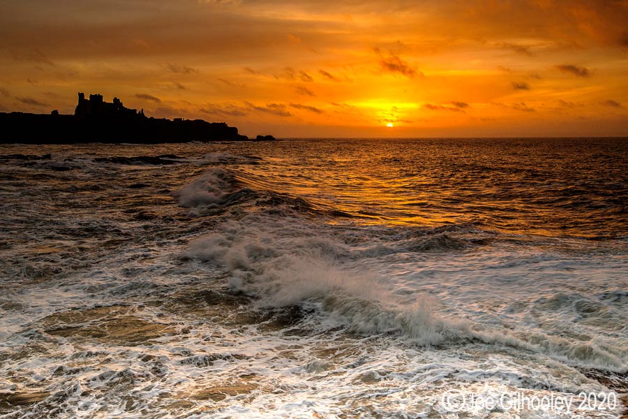 Tantallon Castle from Seacliff at sunset