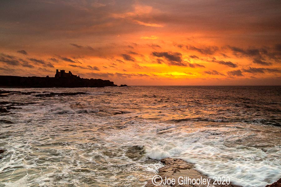 Tantallon Castle from Seacliff at sunset