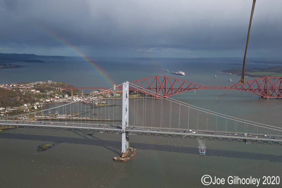 Forth Bridges from top of Queensferry Crossing