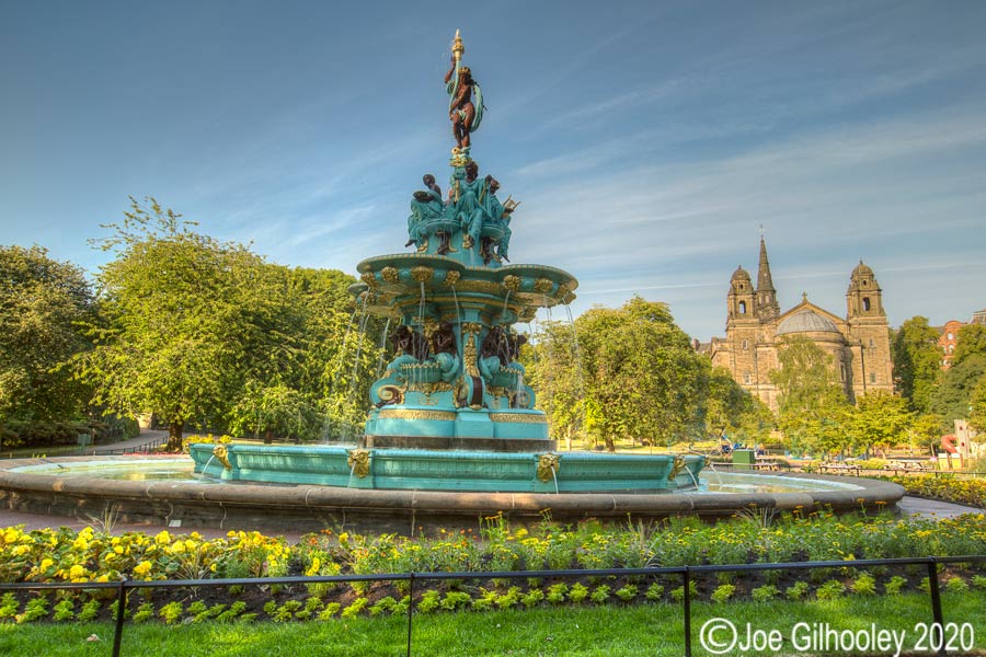 Ross Fountain , Princes Street Gardens, Edinburgh Castle
