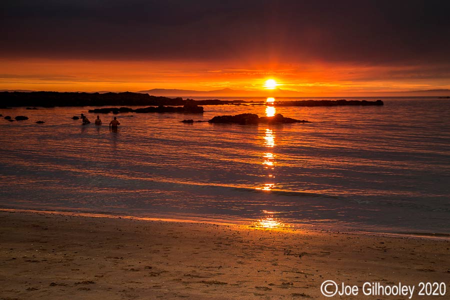 Yellowcraigs Beach at sunset