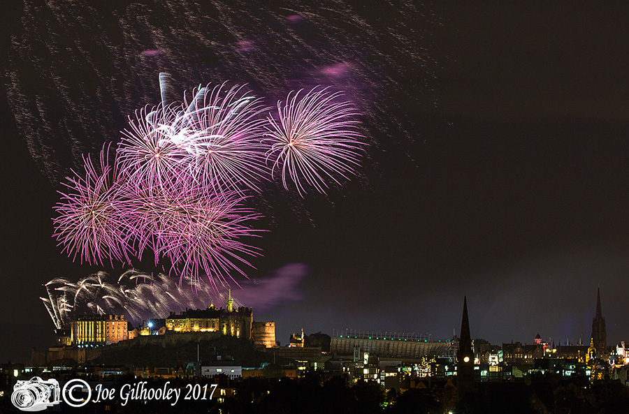 Virgin Money Edinburgh Festival Fireworks 2017 from Blackford Hill