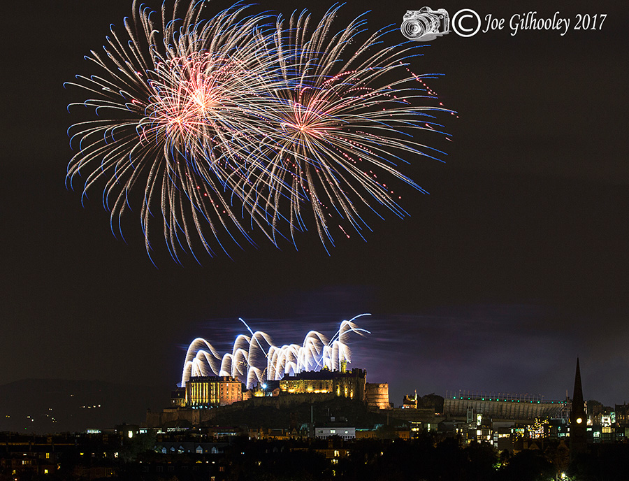 Virgin Money Edinburgh Festival Fireworks 2017 from Blackford Hill