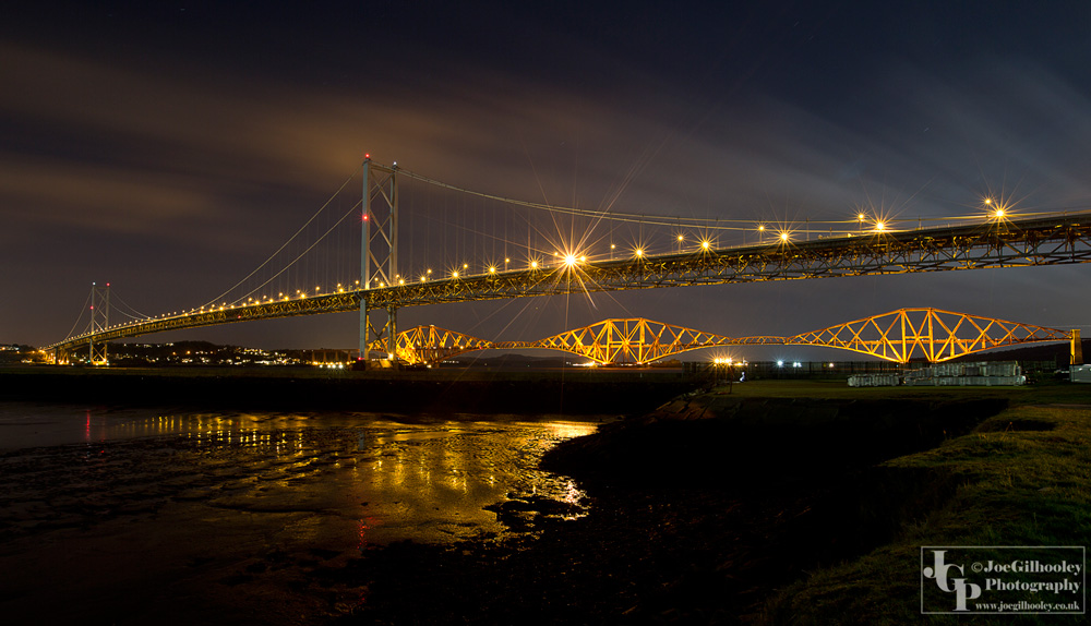 Forth Road bridge with Forth Bridge in background