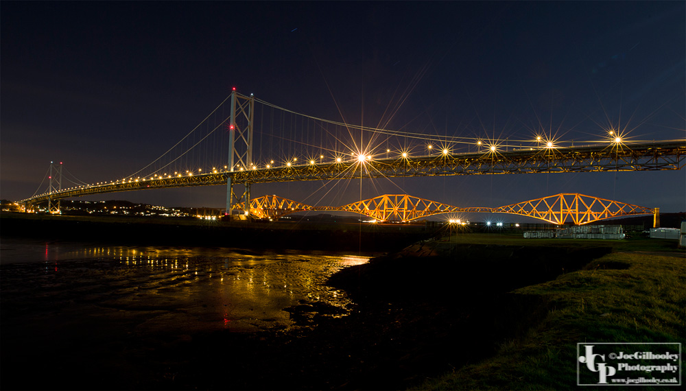 Forth Road bridge with Forth Bridge in background