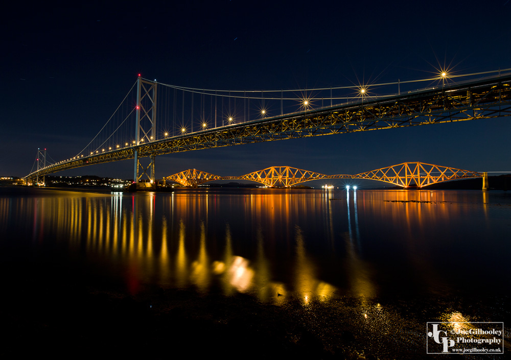 Forth Road bridge with Forth Bridge in background