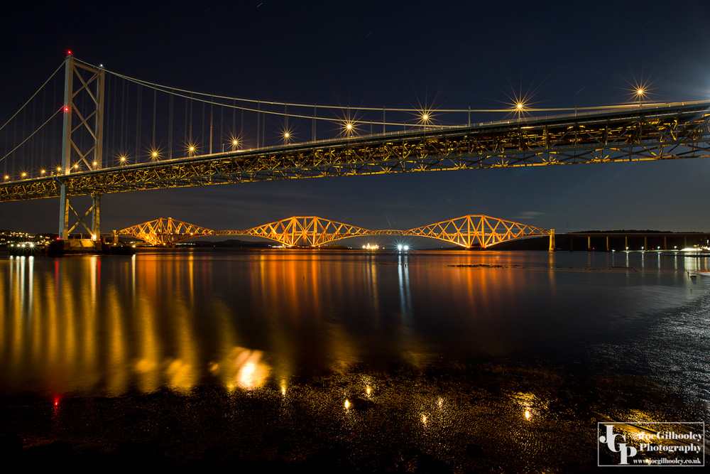 Forth Road bridge with Forth Bridge in background