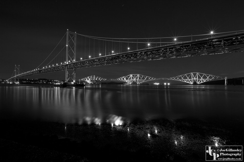 Forth Road bridge with Forth Bridge in background