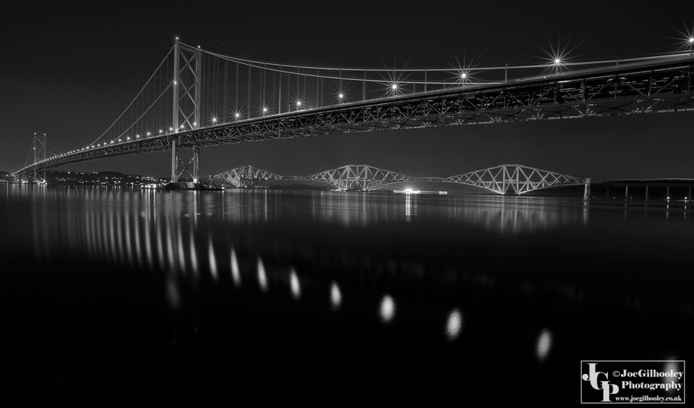 Forth Road bridge with Forth Bridge in background