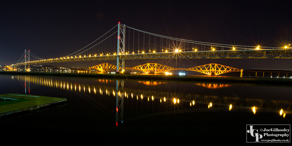Forth Road bridge with Forth Bridge in background
