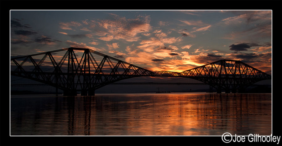 Sunset over Forth Bridges 8th August 2013