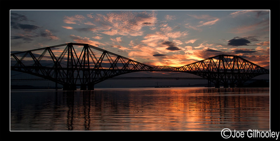 Sunset over Forth Bridges 8th August 2013