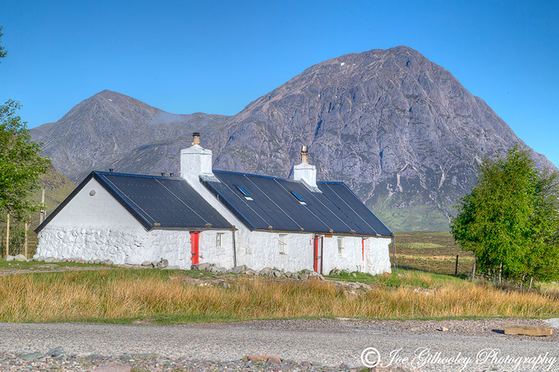 Blackrock Cottage with Buachaille Etive Mor in background