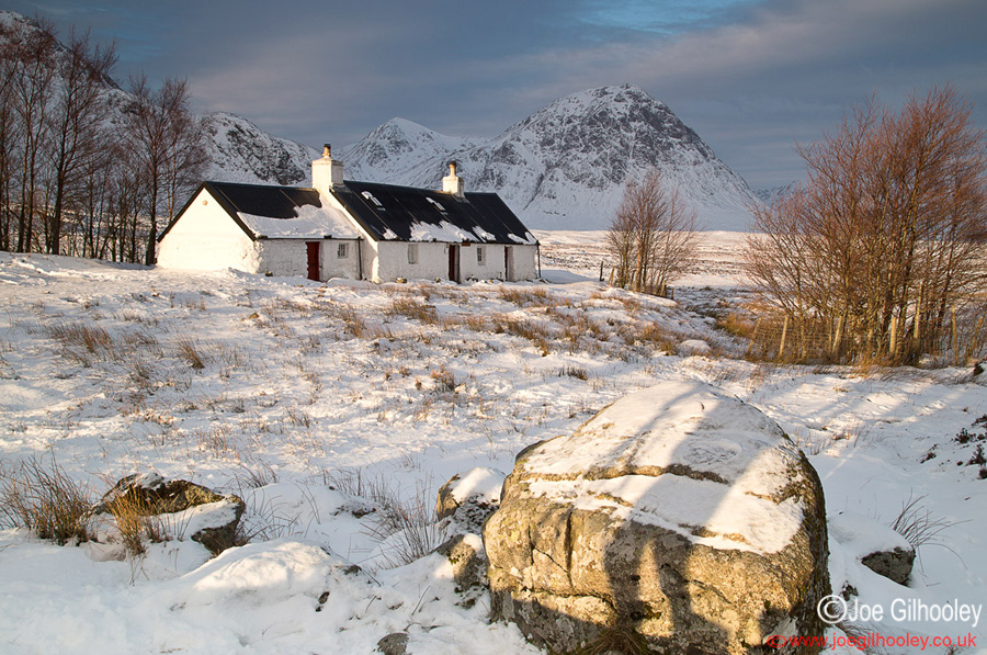 Blackrock Cottage with Buachaille Etive Mor in background