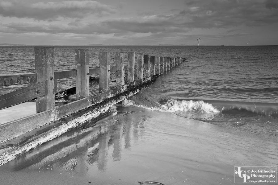 Joppa Beach Tidal Barriers in the winter sunshine