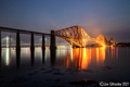 Forth Bridge lit at Night 19th July 2021