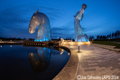 The Kelpies lit at Night 19th March 2024