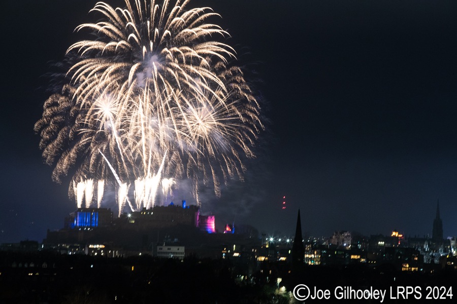 Edinburgh's New Year Fireworks 2024 from Blackford Hill Edinburgh's New Year Fireworks 2024 from Blackford Hill