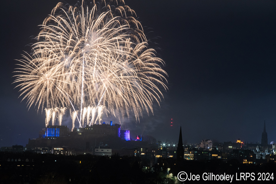 Edinburgh's New Year Fireworks 2024 from Blackford Hill Edinburgh's New Year Fireworks 2024 from Blackford Hill