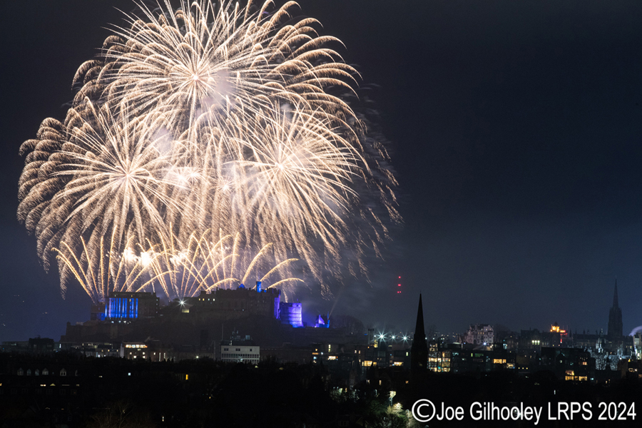 Edinburgh's New Year Fireworks 2024 from Blackford Hill Edinburgh's New Year Fireworks 2024 from Blackford Hill