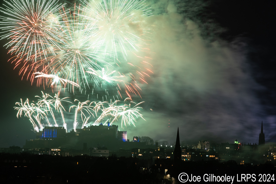 Edinburgh's New Year Fireworks 2024 from Blackford Hill Edinburgh's New Year Fireworks 2024 from Blackford Hill