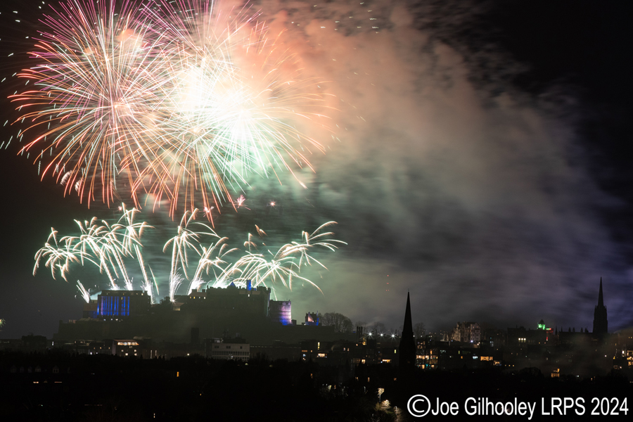 Edinburgh's New Year Fireworks 2024 from Blackford Hill Edinburgh's New Year Fireworks 2024 from Blackford Hill