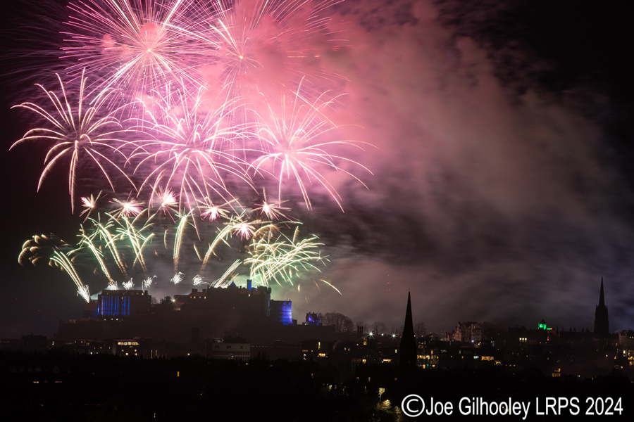 Edinburgh's New Year Fireworks 2024 from Blackford Hill Edinburgh's New Year Fireworks 2024 from Blackford Hill