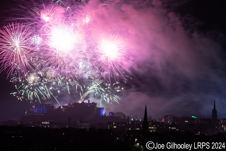 Edinburgh's New Year Fireworks 2024 from Blackford Hill Edinburgh's New Year Fireworks 2024 from Blackford Hill