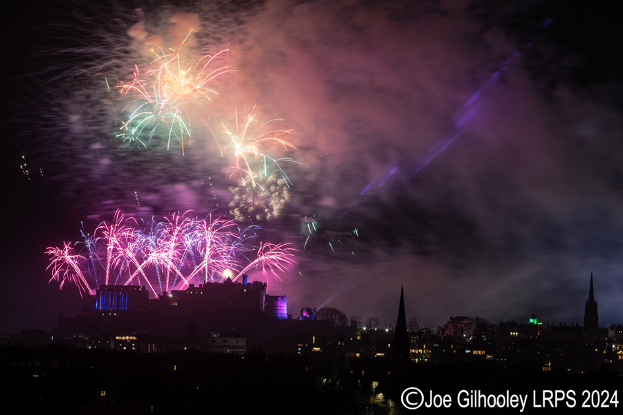 Edinburgh's New Year Fireworks 2024 from Blackford Hill Edinburgh's New Year Fireworks 2024 from Blackford Hill