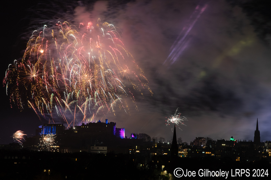 Edinburgh's New Year Fireworks 2024 from Blackford Hill Edinburgh's New Year Fireworks 2024 from Blackford Hill