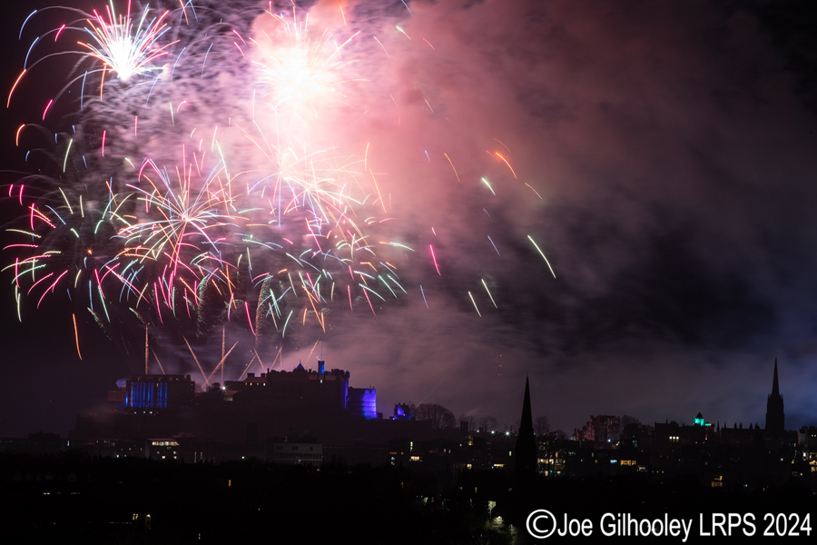 Edinburgh's New Year Fireworks 2024 from Blackford Hill Edinburgh's New Year Fireworks 2024 from Blackford Hill