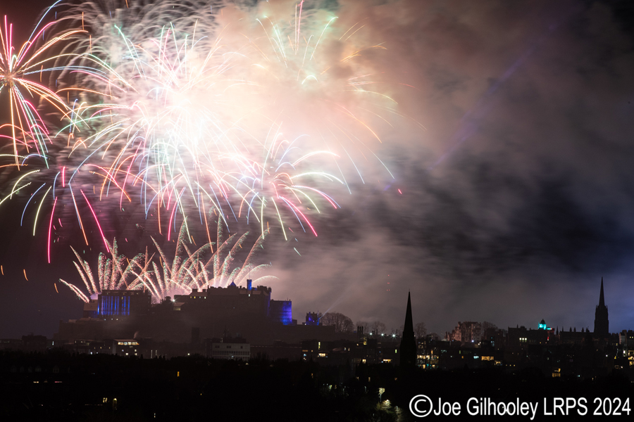 Edinburgh's New Year Fireworks 2024 from Blackford Hill Edinburgh's New Year Fireworks 2024 from Blackford Hill