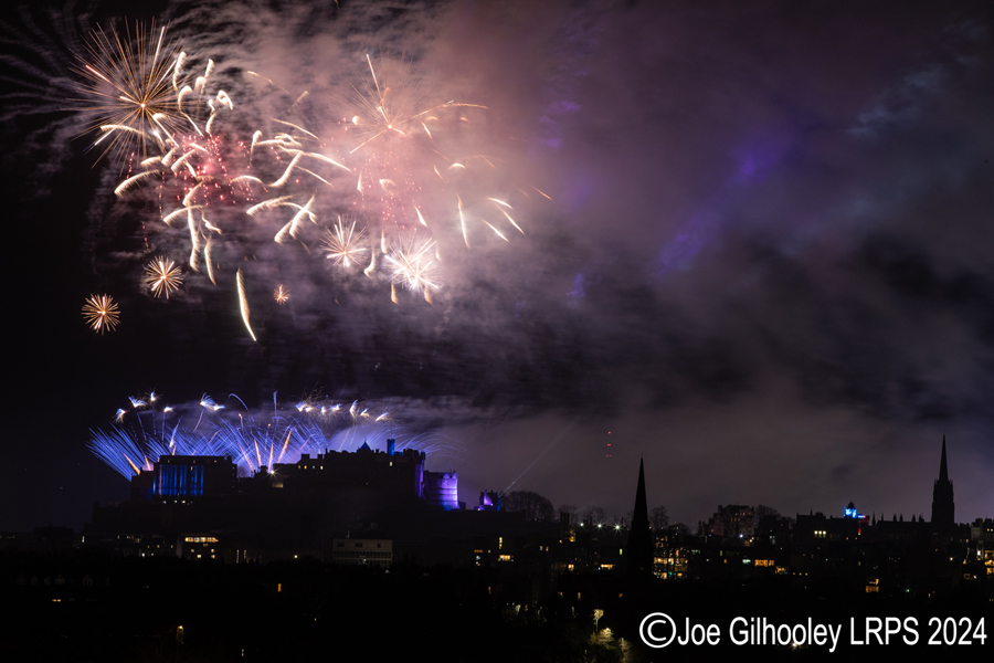 Edinburgh's New Year Fireworks 2024 from Blackford Hill Edinburgh's New Year Fireworks 2024 from Blackford Hill
