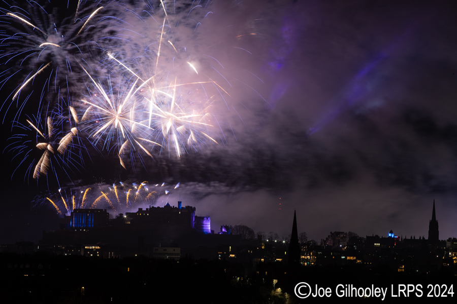 Edinburgh's New Year Fireworks 2024 from Blackford Hill Edinburgh's New Year Fireworks 2024 from Blackford Hill