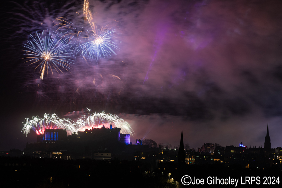 Edinburgh's New Year Fireworks 2024 from Blackford Hill Edinburgh's New Year Fireworks 2024 from Blackford Hill