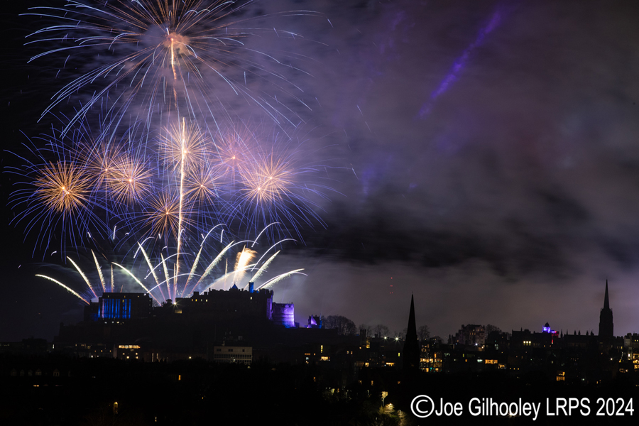 Edinburgh's New Year Fireworks 2024 from Blackford Hill Edinburgh's New Year Fireworks 2024 from Blackford Hill