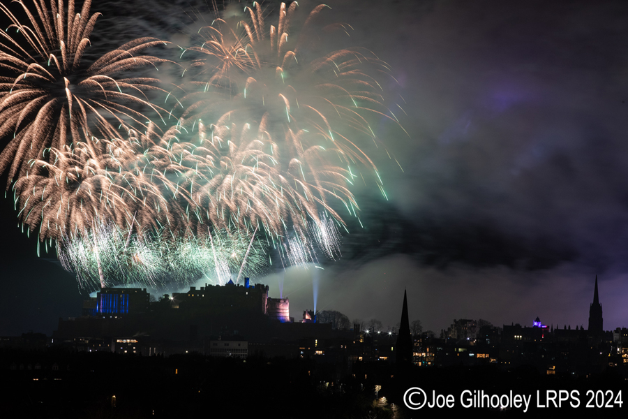 Edinburgh's New Year Fireworks 2024 from Blackford Hill Edinburgh's New Year Fireworks 2024 from Blackford Hill