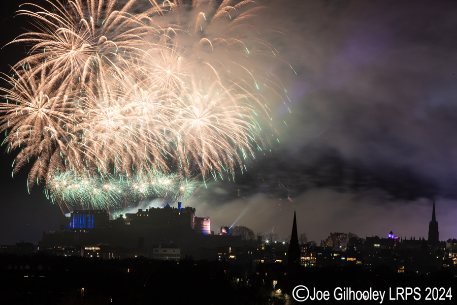 Edinburgh's New Year Fireworks 2024 from Blackford Hill Edinburgh's New Year Fireworks 2024 from Blackford Hill