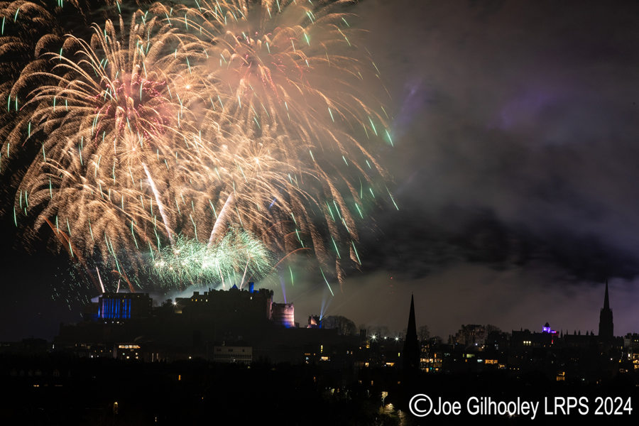 Edinburgh's New Year Fireworks 2024 from Blackford Hill Edinburgh's New Year Fireworks 2024 from Blackford Hill