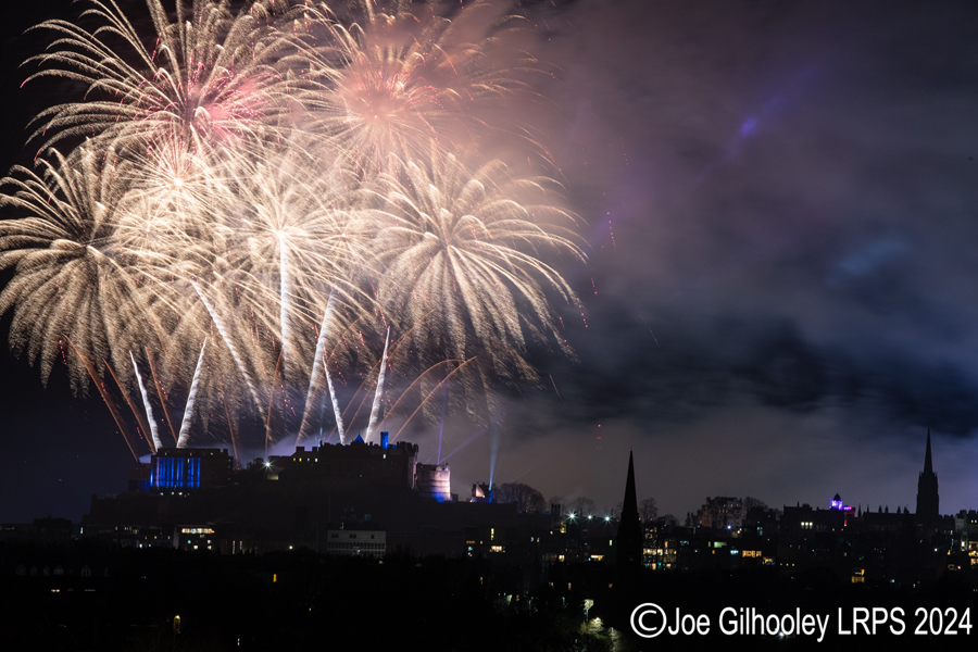 Edinburgh's New Year Fireworks 2024 from Blackford Hill Edinburgh's New Year Fireworks 2024 from Blackford Hill