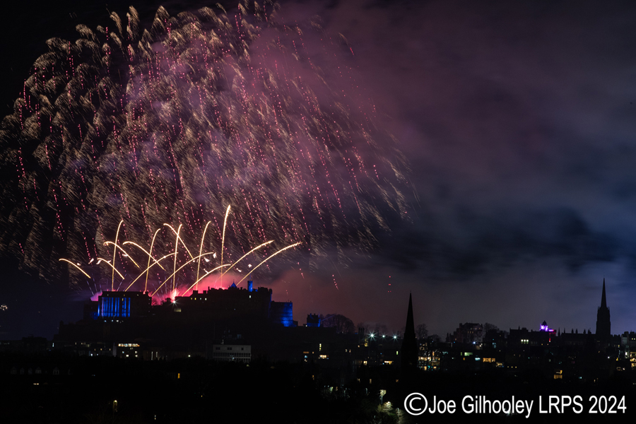 Edinburgh's New Year Fireworks 2024 from Blackford Hill Edinburgh's New Year Fireworks 2024 from Blackford Hill