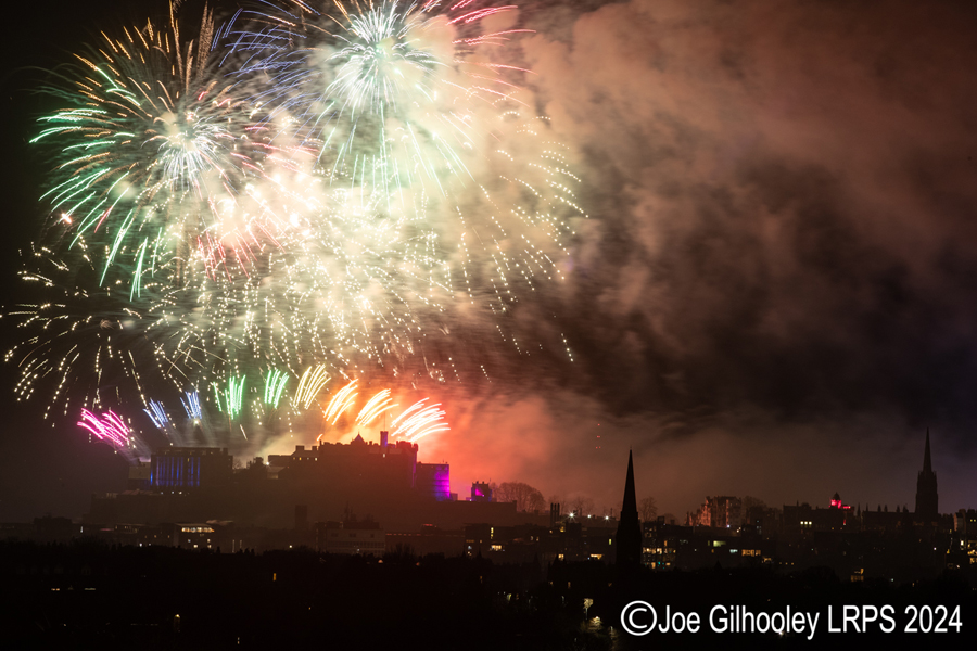 Edinburgh's New Year Fireworks 2024 from Blackford Hill Edinburgh's New Year Fireworks 2024 from Blackford Hill