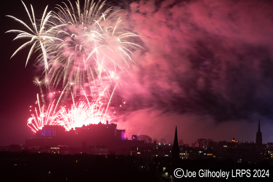 Edinburgh's New Year Fireworks 2024 from Blackford Hill Edinburgh's New Year Fireworks 2024 from Blackford Hill