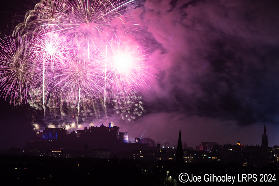 Edinburgh's New Year Fireworks 2024 from Blackford Hill Edinburgh's New Year Fireworks 2024 from Blackford Hill