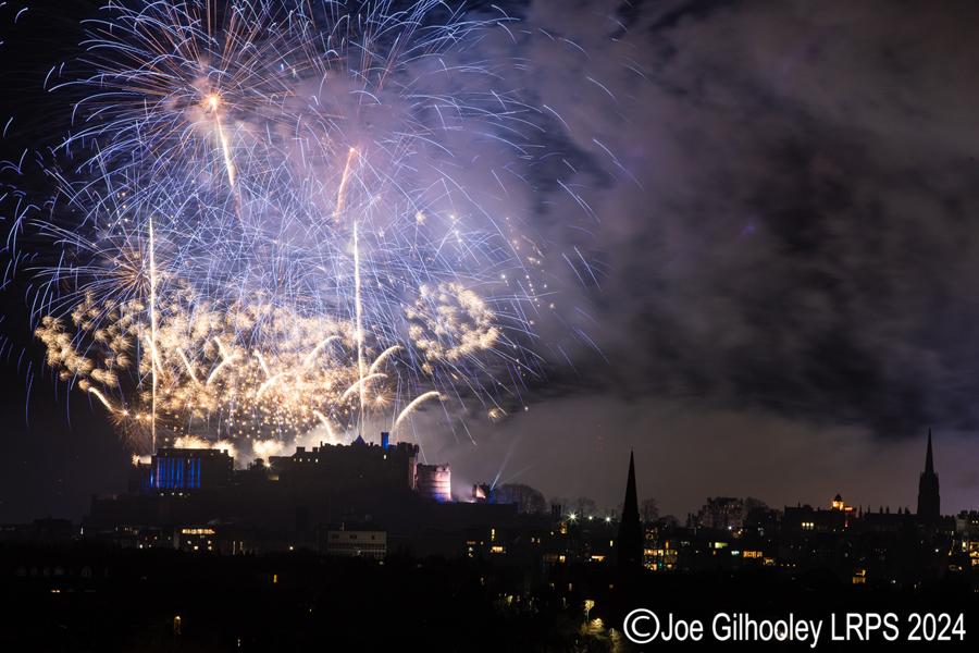 Edinburgh's New Year Fireworks 2024 from Blackford Hill Edinburgh's New Year Fireworks 2024 from Blackford Hill