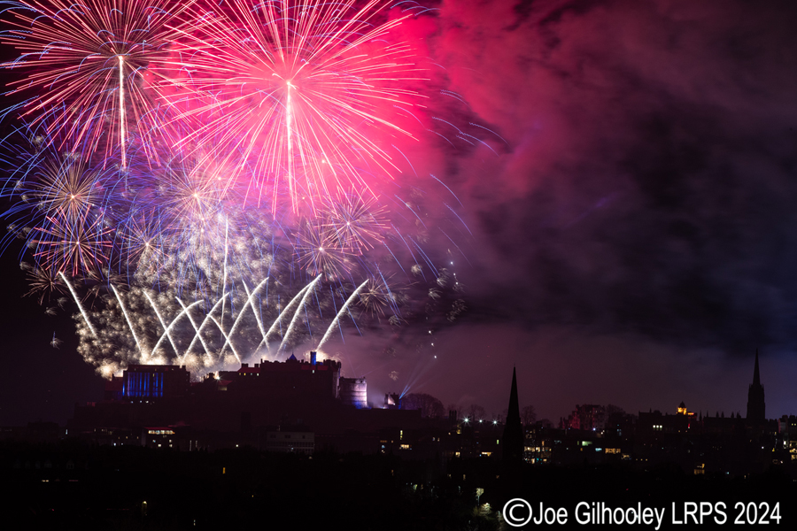 Edinburgh's New Year Fireworks 2024 from Blackford Hill Edinburgh's New Year Fireworks 2024 from Blackford Hill