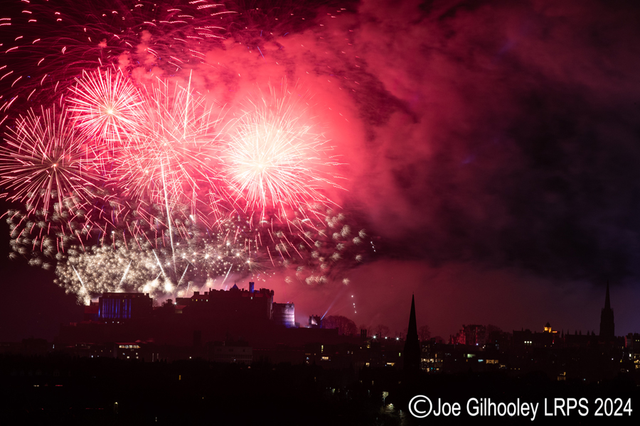Edinburgh's New Year Fireworks 2024 from Blackford Hill Edinburgh's New Year Fireworks 2024 from Blackford Hill