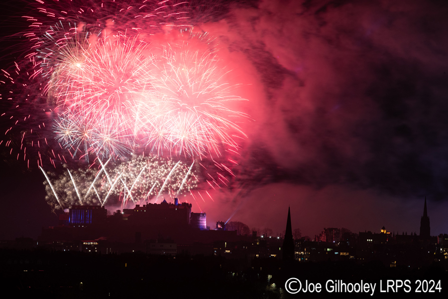 Edinburgh's New Year Fireworks 2024 from Blackford Hill Edinburgh's New Year Fireworks 2024 from Blackford Hill