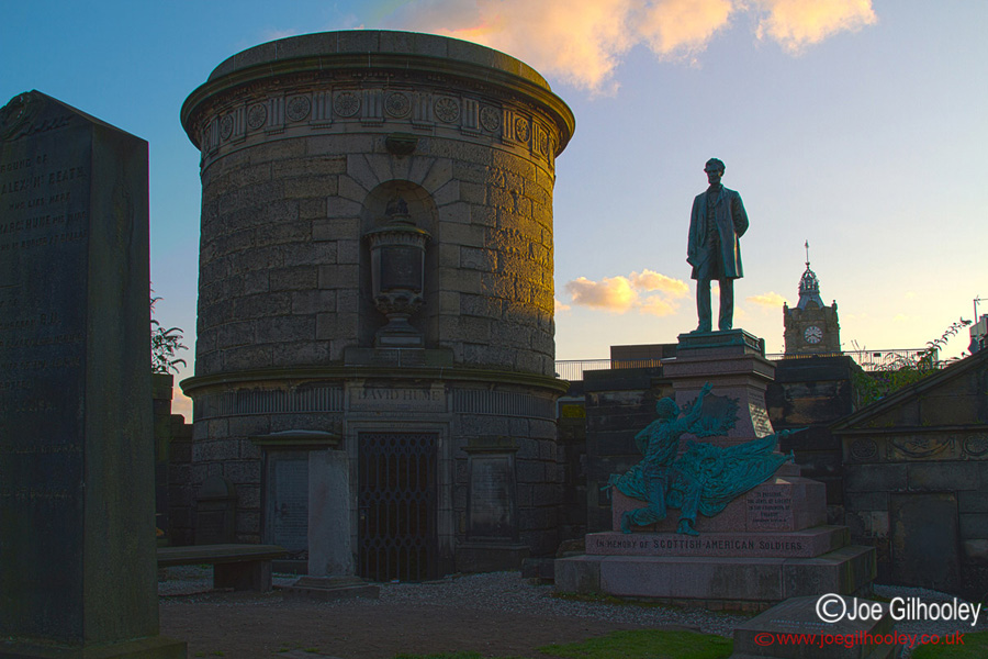 Old Calton Cemetery Edinburgh - Memorial to Scottish American Soldiers with quote from Abraham Lincoln