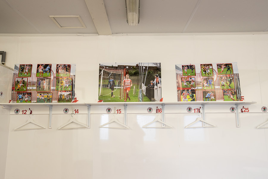 Posters in place in home dressing room Posters in place in home dressing room